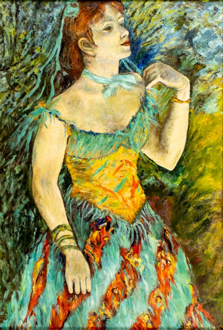 D C Vehon (mid 20C) oil painting AFTER Edgar Degas: ARTIST: D C Vehon (mid 20 century) AFTER Edgar Degas TITLE: The Singer in Green YEAR: 1965 MEDIUM: oil on canvas CONDITION: Very good. No visible inpaint