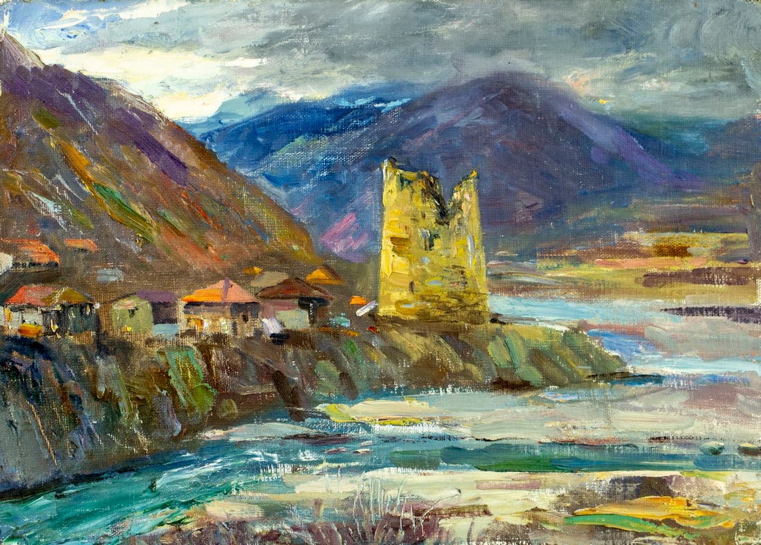 Vintage 20C Tbilisi Georgian oil painting (1 of 12)