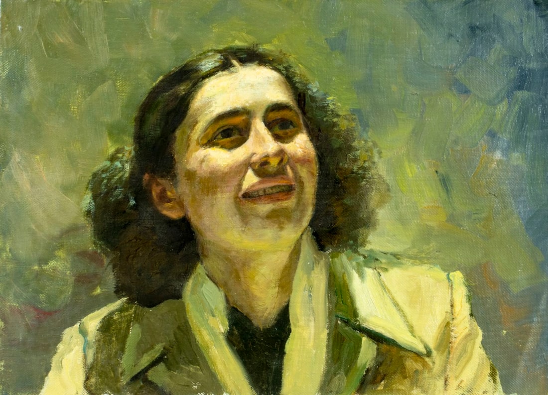 Vintage 20C Tbilisi Georgian oil painting: ARTIST: - (Georgia, 20 century) TITLE: Portrait of Woman MEDIUM: oil on canvas CONDITION: Unstretched (In-House stretching available). Few minor paint losses. No visible inp