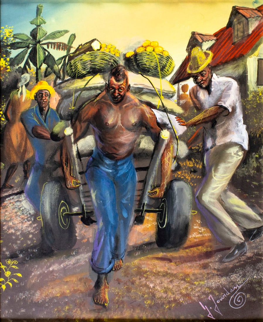 Guy Jourdan (Haiti,b 1955) oil painting (1 of 12)