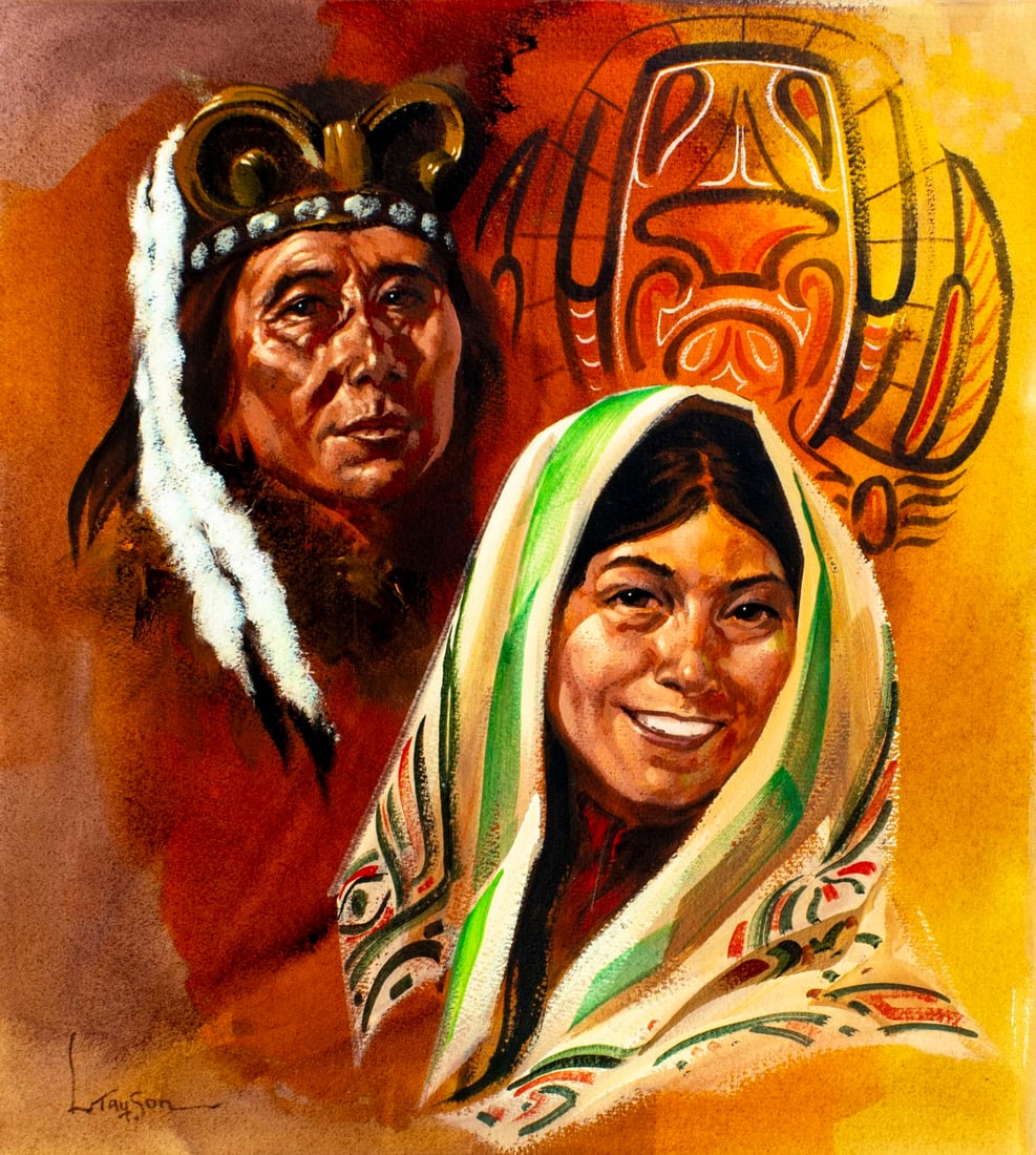 Lyle Tayson Sr (WY,1924-2014) watercolor painting (1 of 13)