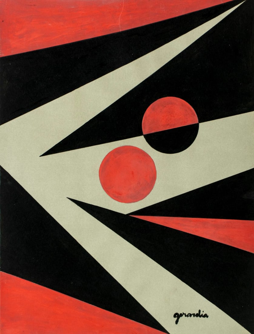 Helen Gerardia (NY,Russia,1903-1988) acrylic painting (1 of 13)