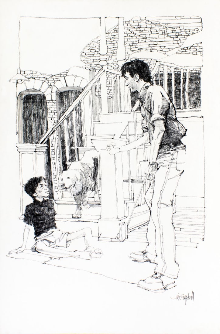 James Richard Campbell (CT,AL,1942-2022) graphite painting (1 of 15)