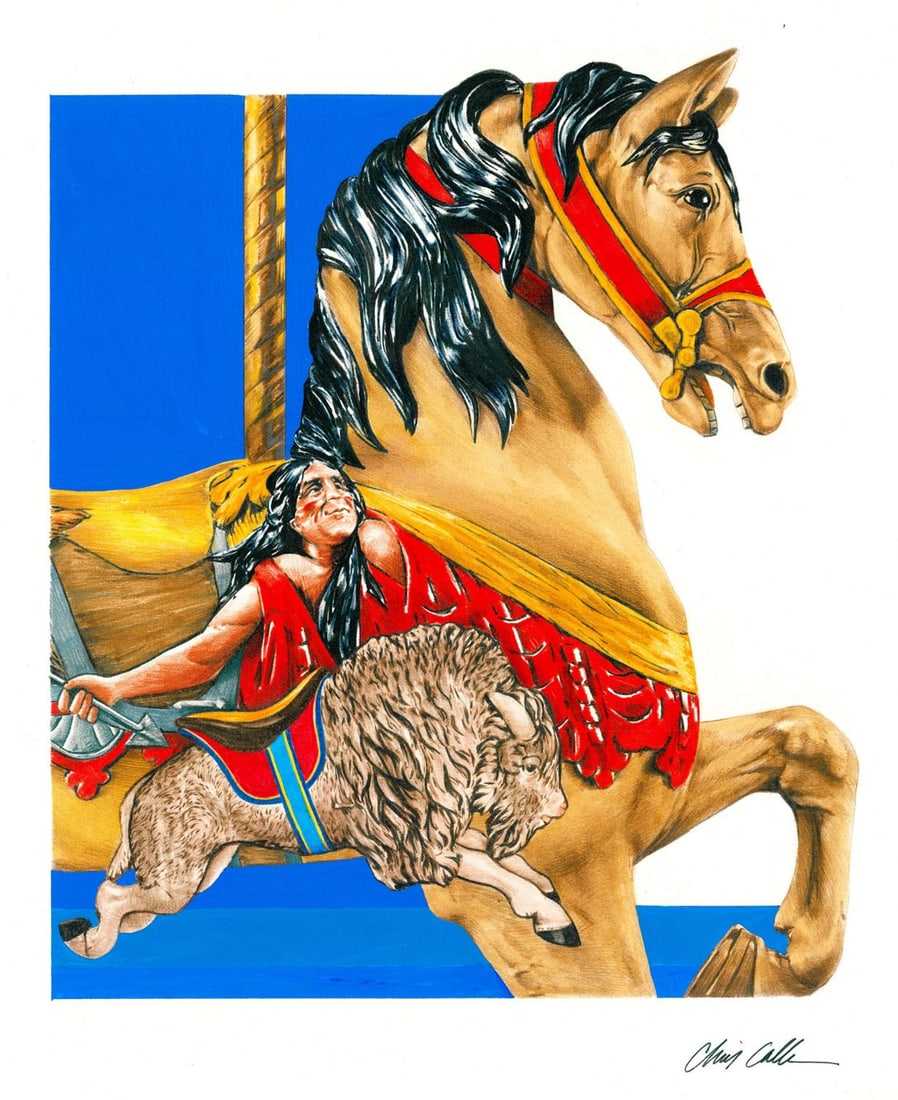 Chris Calle (CT,b 1961) colored pencil painting (1 of 13)