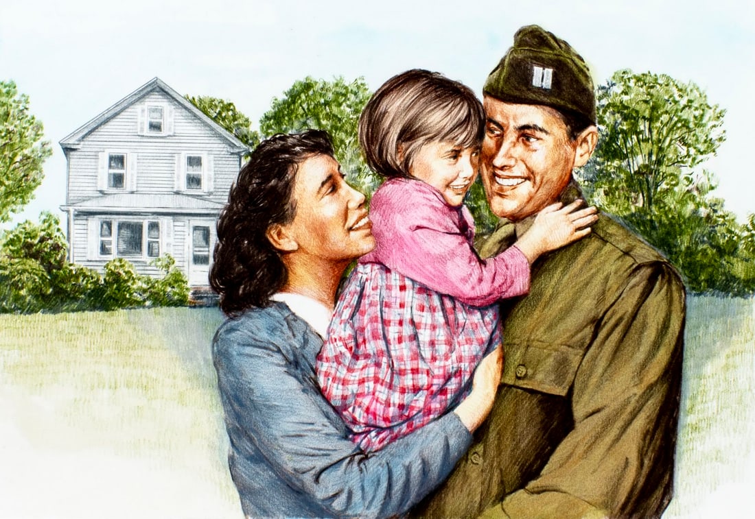 Paul Calle (CT,NY,1928-2010) colored pencil painting (1 of 13)