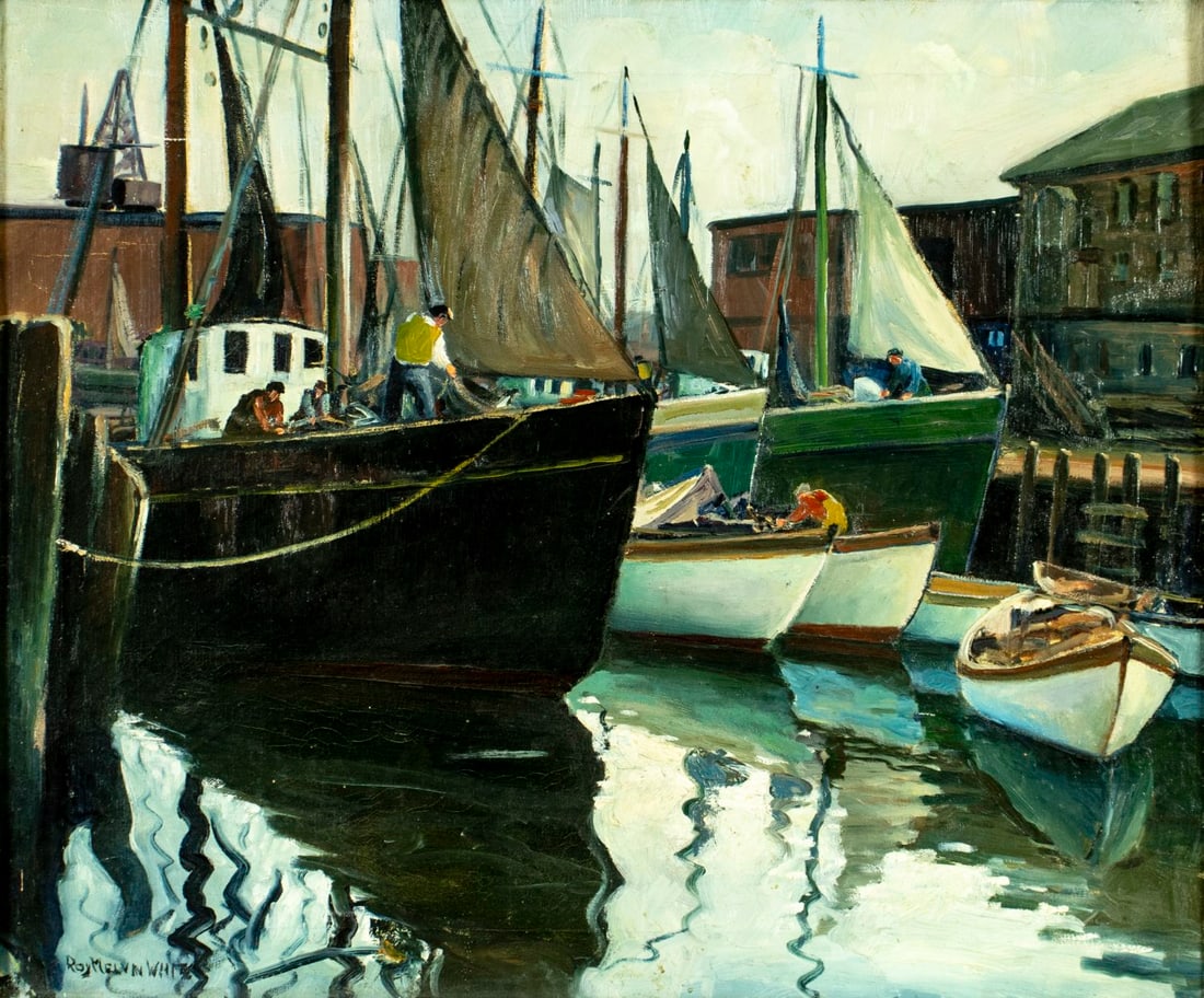 Roy Melvin White (MA,1901-1965) oil painting (1 of 13)