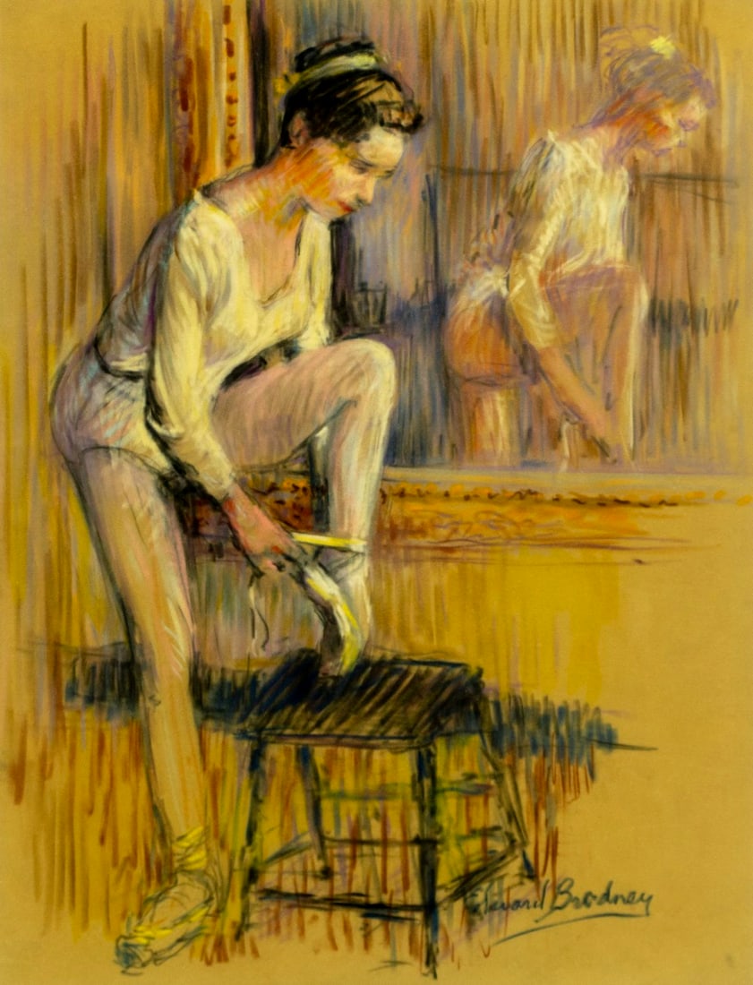 Edward Brodney (MA,FL,1910-2002) pastel painting (1 of 12)