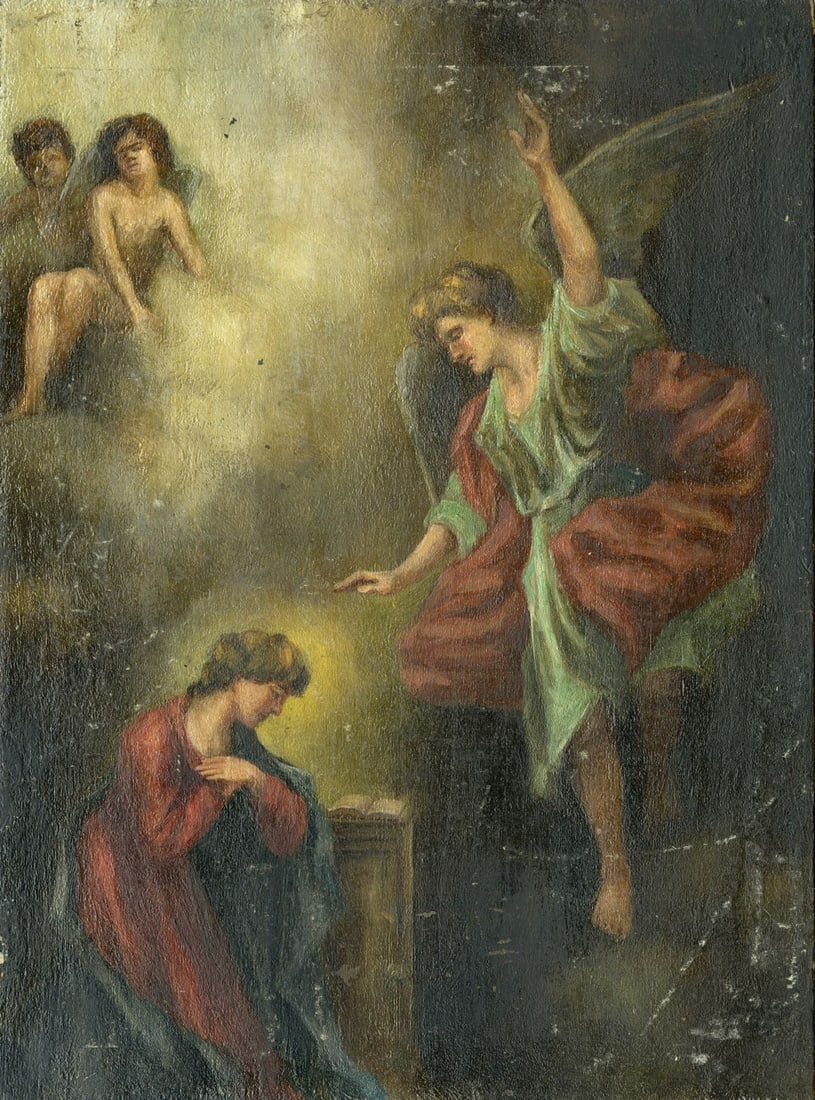 Antique early 20C European oil painting (1 of 11)