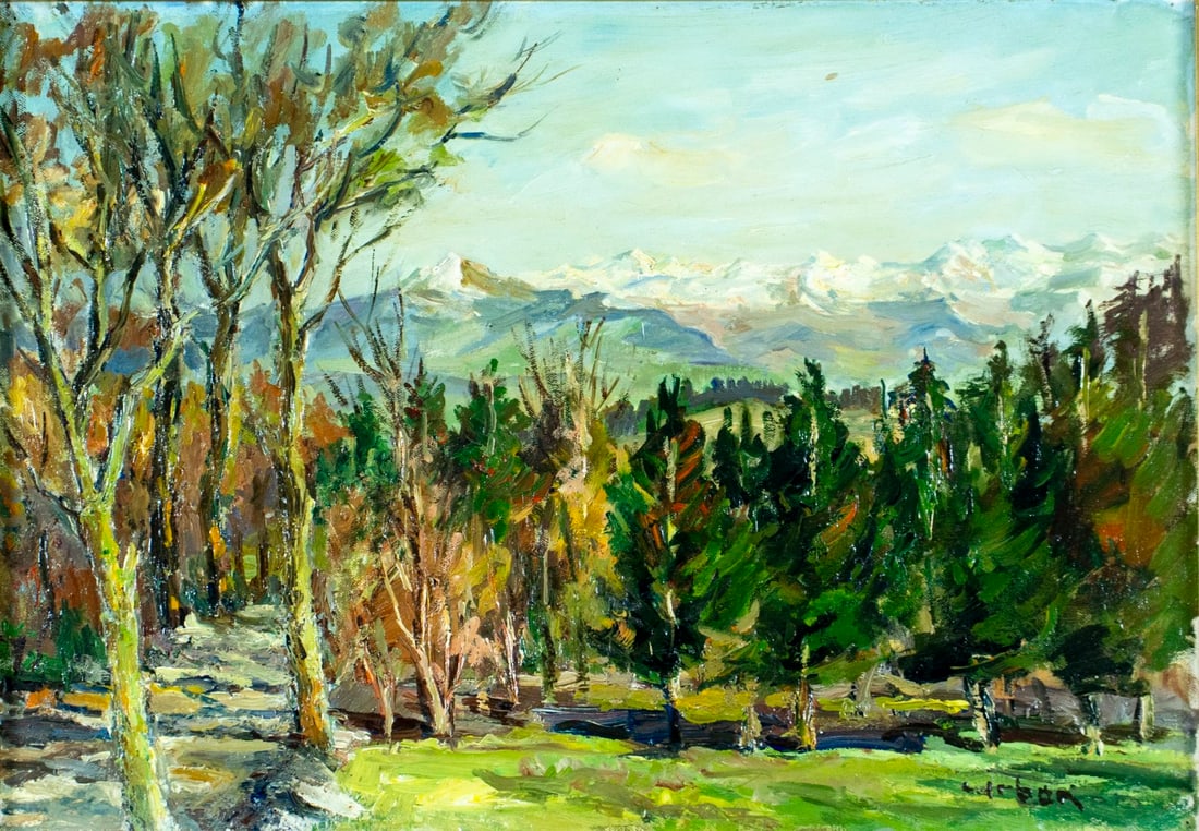 Carbon (Europe,mid 20C) oil painting (1 of 12)