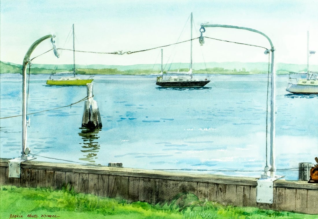 Jessie Hull Mayer (IN,CT,1910-2009) watercolor painting (1 of 13)