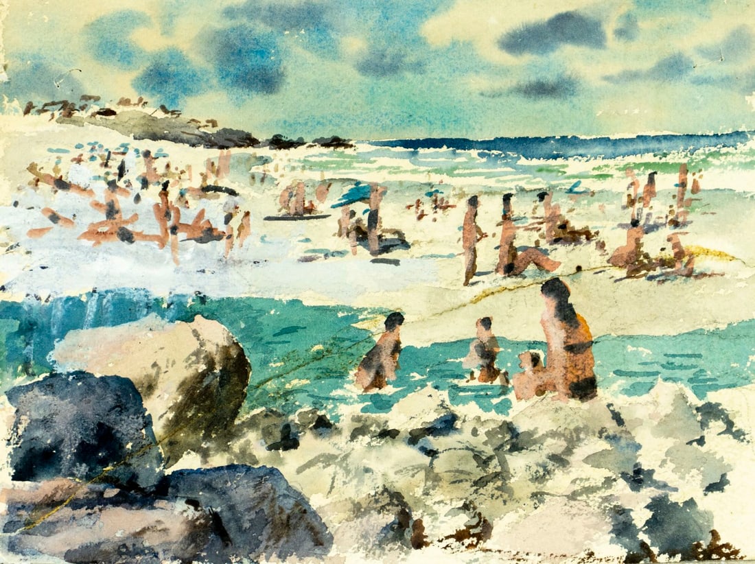 Vintage 20C American watercolor painting (1 of 11)