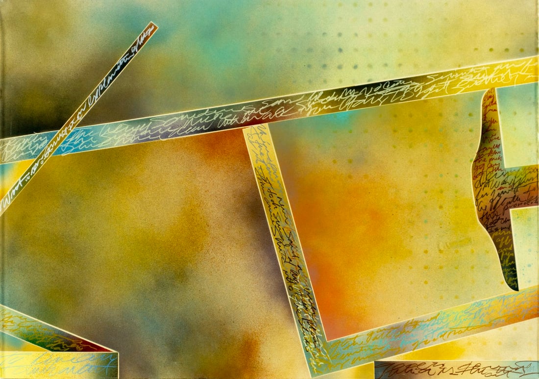 Vance Martin (CA,b 1953) mixed media painting: ARTIST: Vance Martin (California, born 1953) TITLE: Tools VII, Panel B (titled on label) YEAR: 1978 MEDIUM: mixed media on heavy paper CONDITION: Minor a