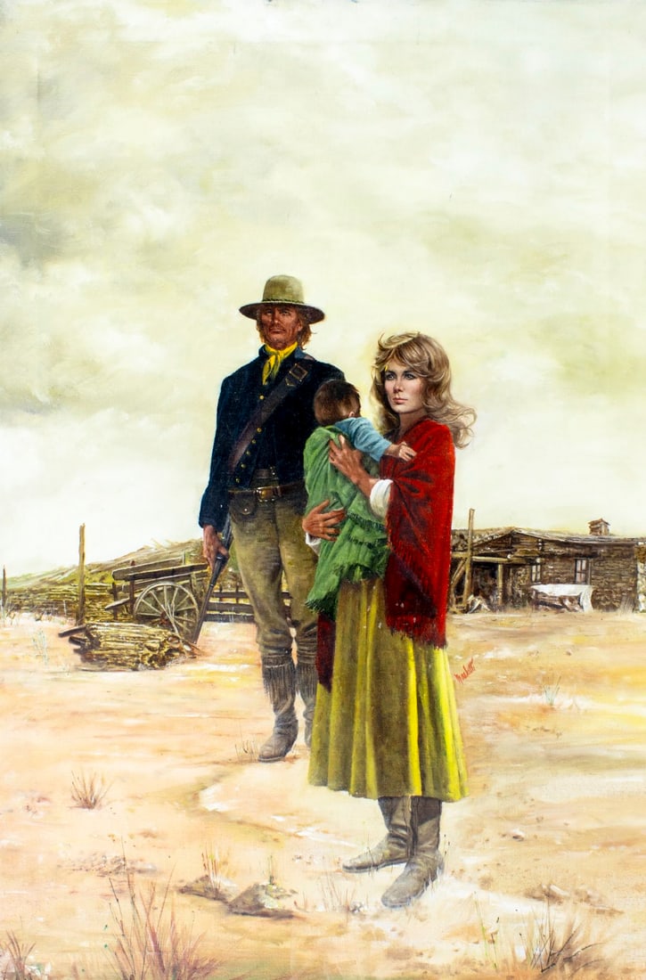 Lou Marchetti (NY,Italy,1920-1992) oil painting: ARTIST: Lou Marchetti (New York, Italian, 1920 - 1992) TITLE: Illustration MEDIUM: oil on canvas CONDITION: Few minor scratches/paint losses. No visible inpaint under UV lig