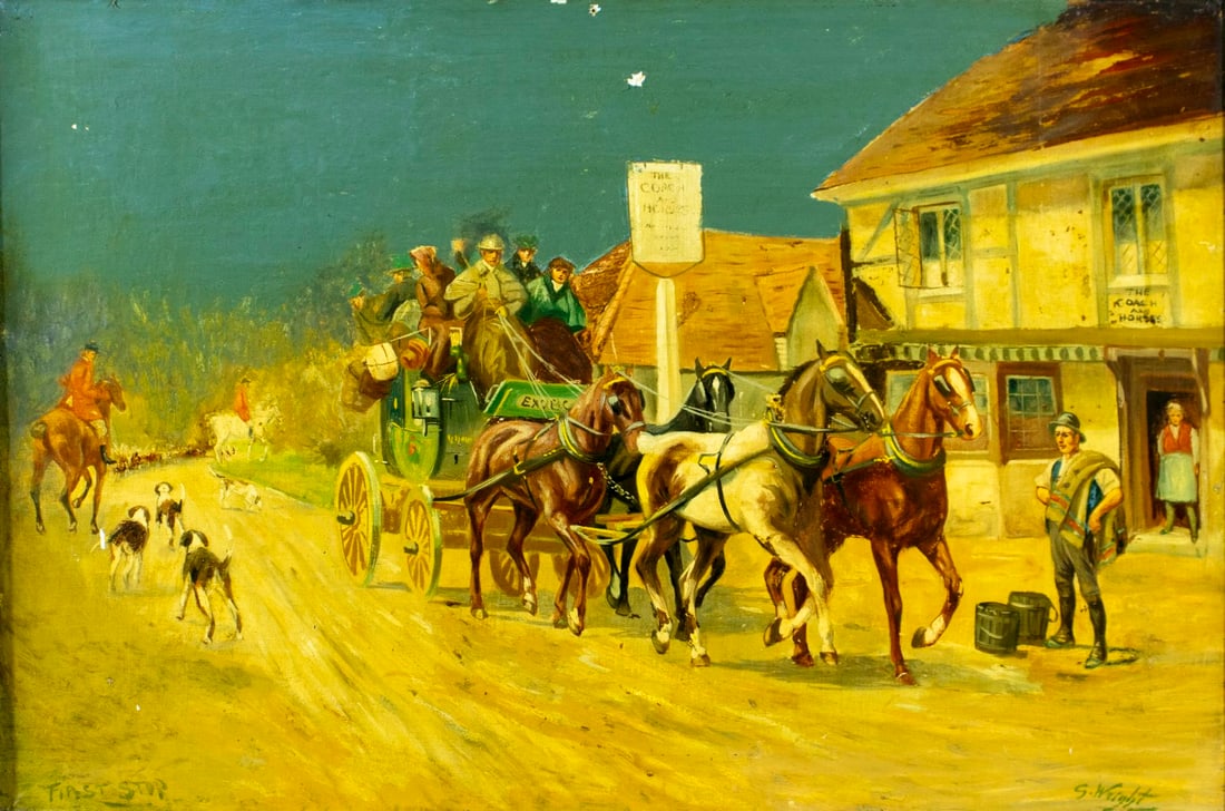 G Wright (UK,ealy 20C) oil painting antique (1 of 15)
