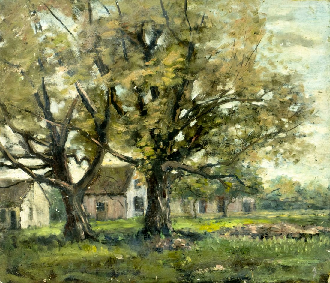 Antique early 20C American oil painting (1 of 13)