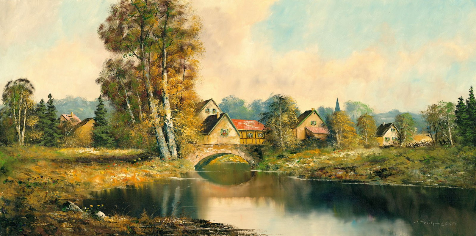 Joseph Fruhmesser (Austria,Germany,1928-1995) oil painting (1 of 13)