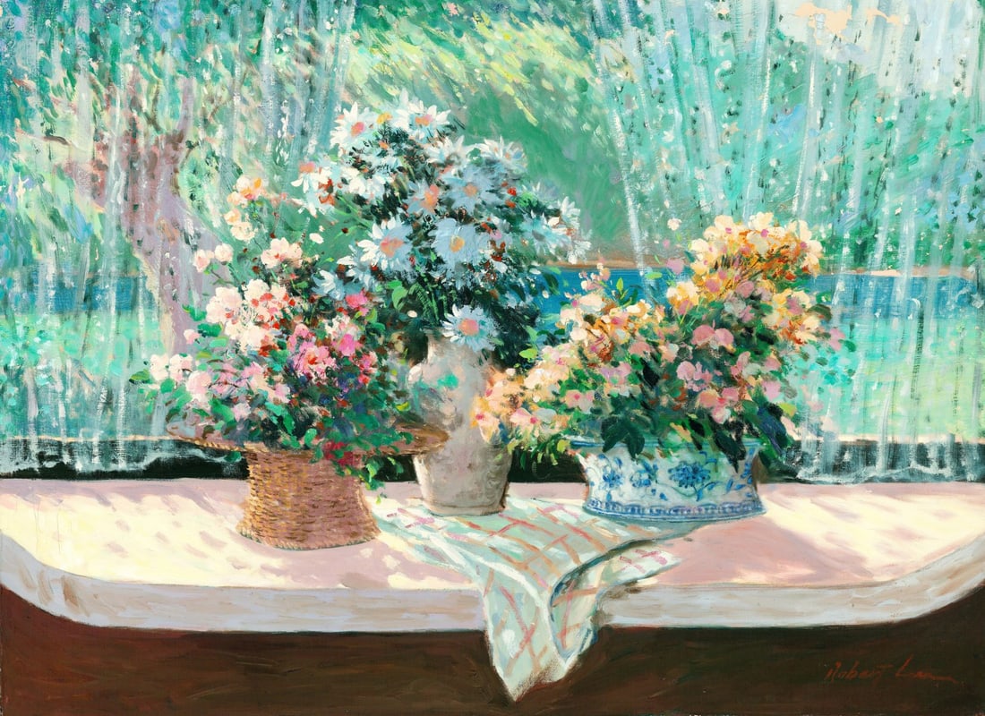 Robert Lui (Vietnam,NY,b 1951) oil painting (1 of 12)