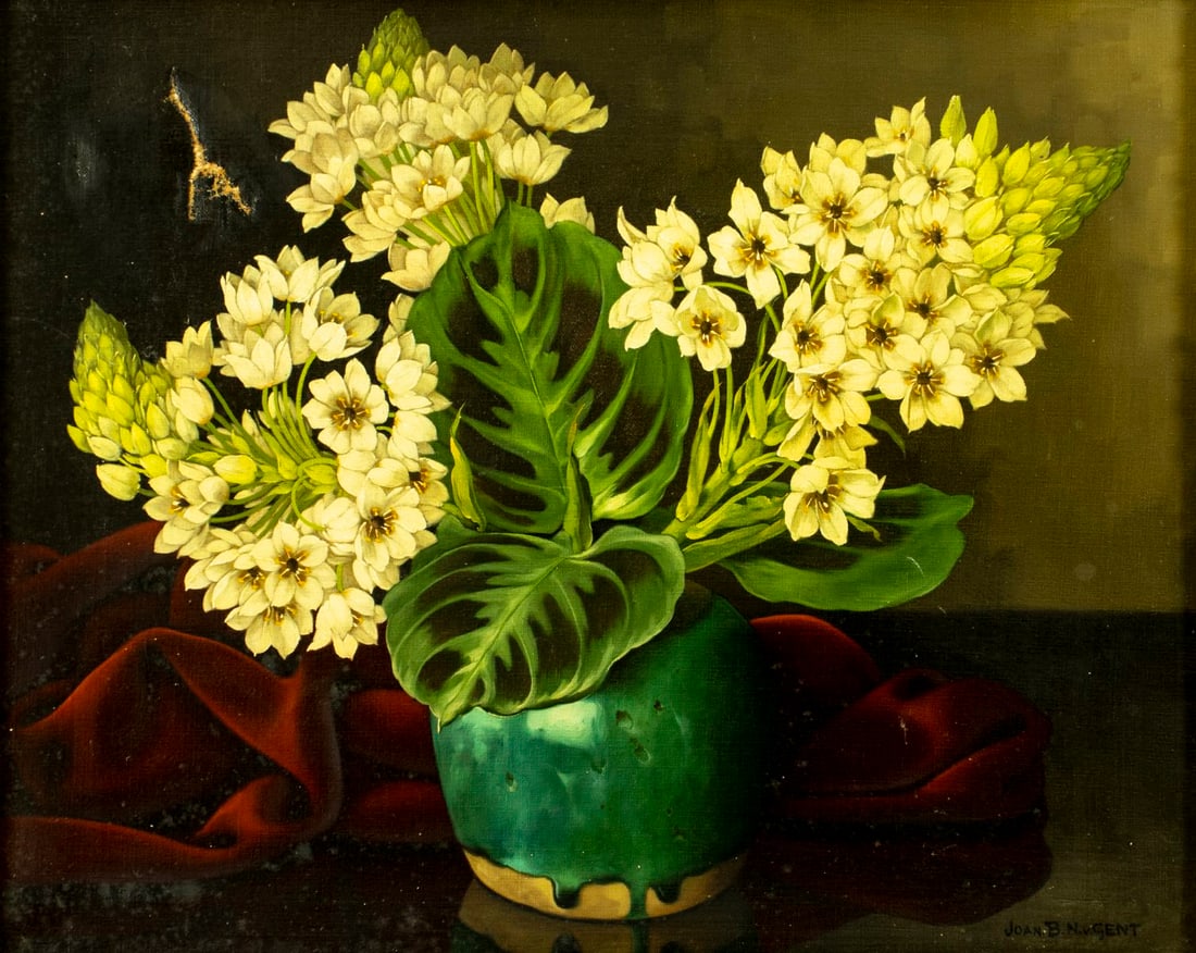 Joannes Baptiste van Gent (Dutch,1891-1974) oil painting: ARTIST: Joannes Baptiste Nicolass van Gent (Netherlands, 1891 - 1974) TITLE: Still Life with Vase of Flowers MEDIUM: oil on canvas CONDITION: Two patch-repaired tears with c