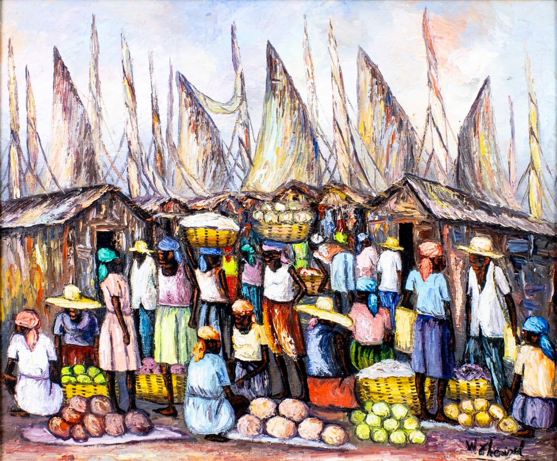 Wilner Cherizol (Haiti,b 1959) oil painting (1 of 12)