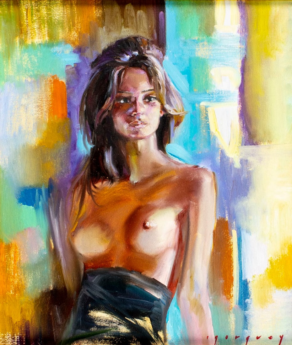 Igor Grey (Ukraine,b 1975) oil painting: ARTIST: Igor Grey (Ukrainian, born 1975) TITLE: Nude YEAR: 2015 MEDIUM: oil on canvas CONDITION: Very good. No visible inpaint under UV light.