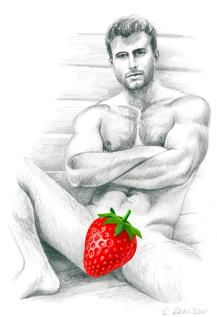 Oleg Demidov (Ukraine,20/21C) graphite painting: ARTIST: Oleg Demidov (Ukrainian, 20/21 centuries) TITLE: Male Nude MEDIUM: graphite on paper CONDITION: Very good. ART SIZE: 12 x 8 inches / 30 x 20 cm