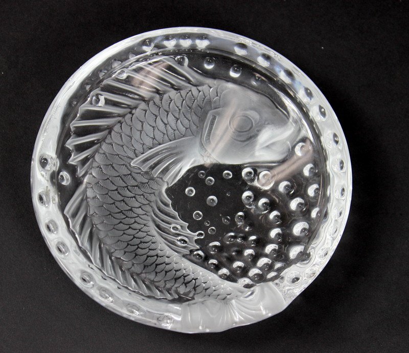 LALIQUE FRANCE KOI FISH DISH (1 of 3)