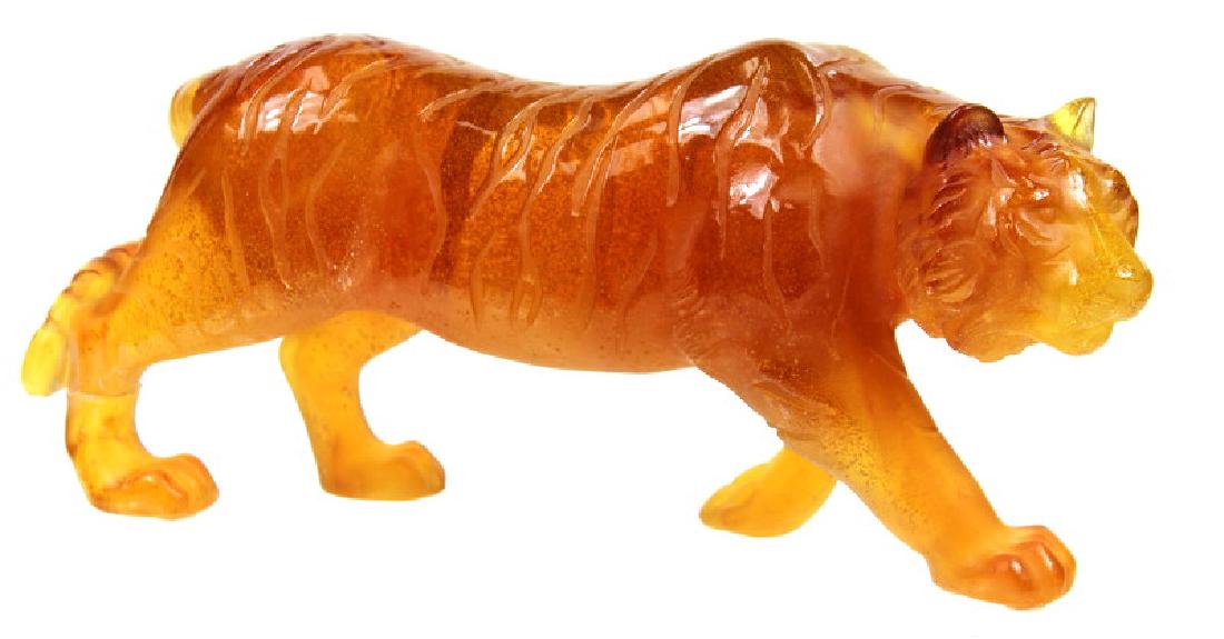 Daum, Pate De Verre, Amber, Tiger (1 of 3)