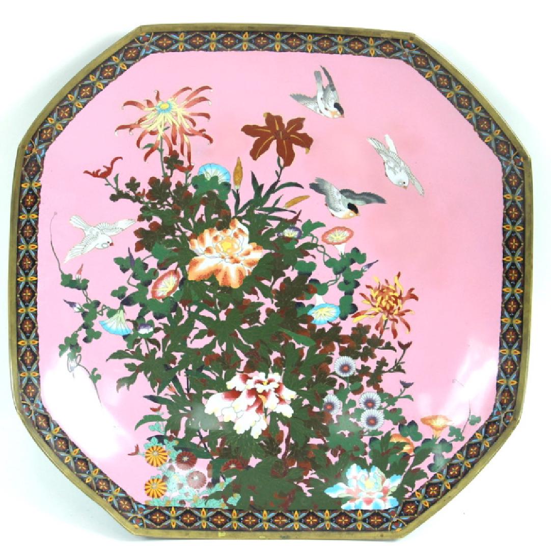 Large, Asian, Vintage Cloisonne Charger (1 of 6)