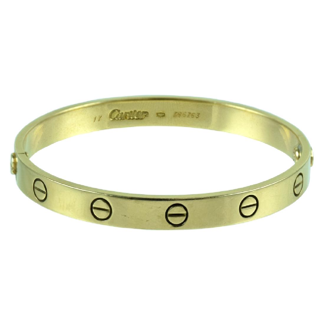 Ladies Cartier 18 Karat YG Size 17 Love Bracelet (1 of 2)