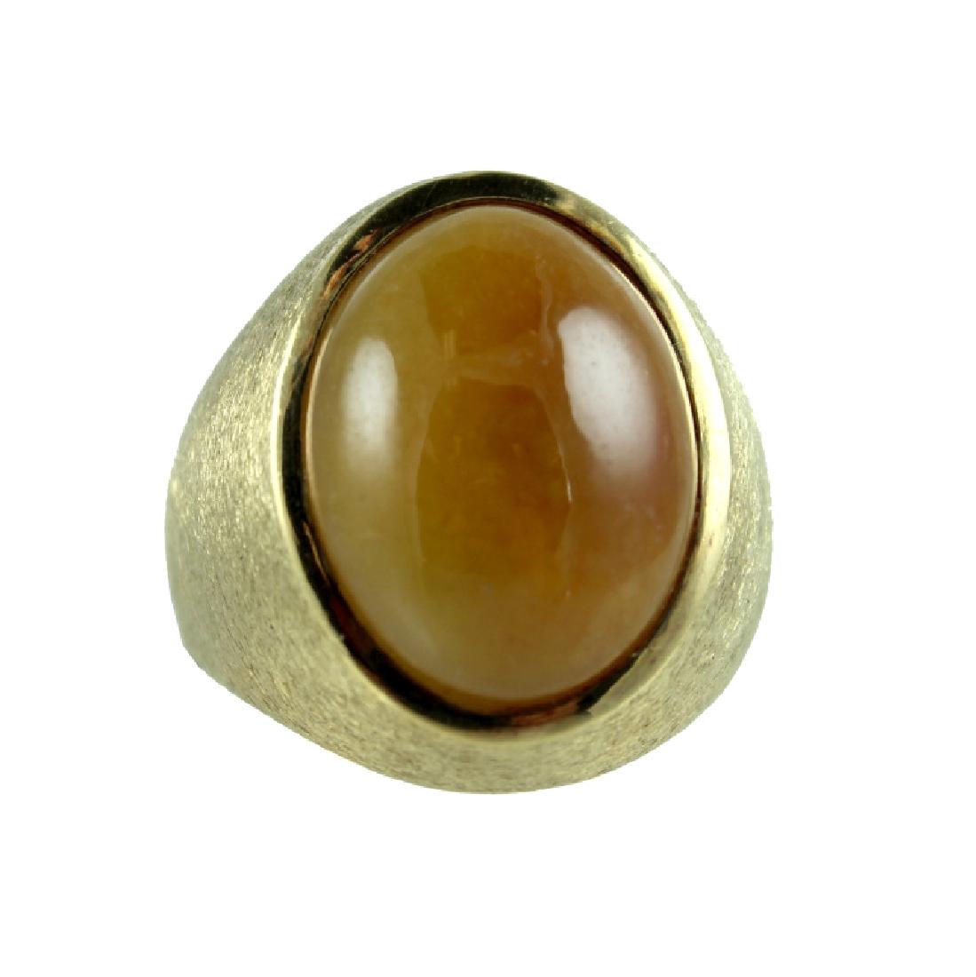 1970's Massive Jade & Yellow Gold Ring (1 of 1)