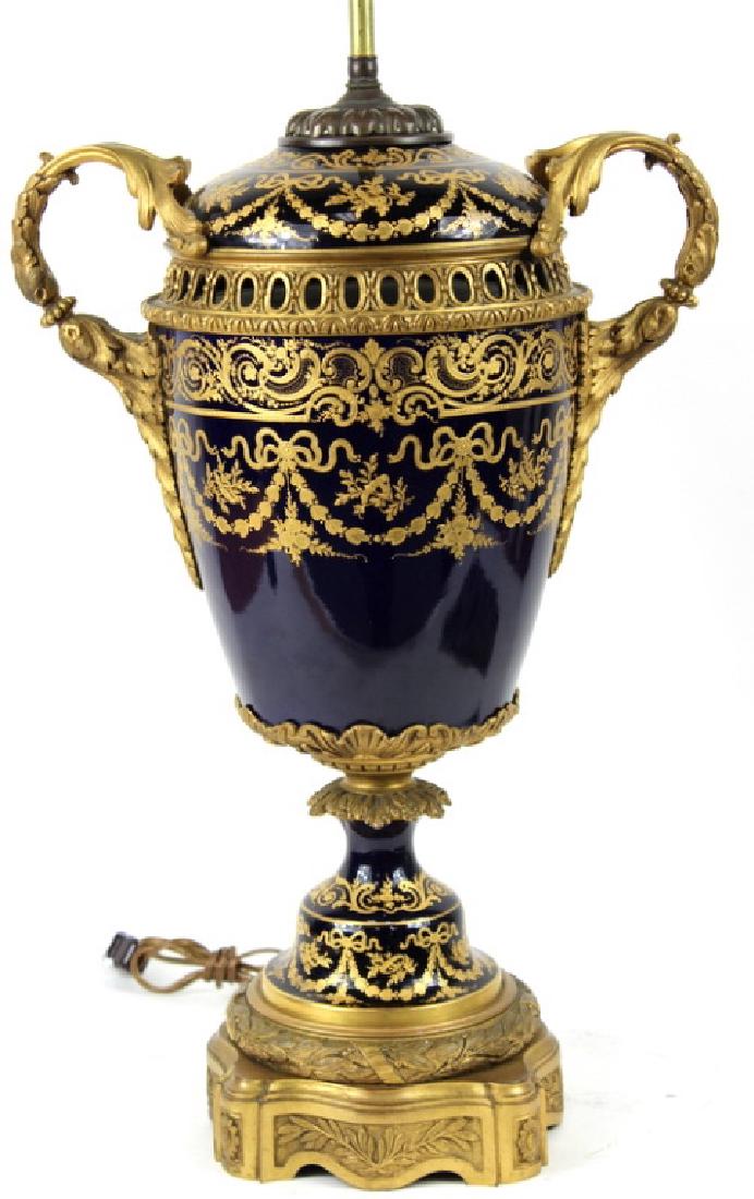 Antique French Sevres Bronze Mount Urn Lamp (1 of 7)