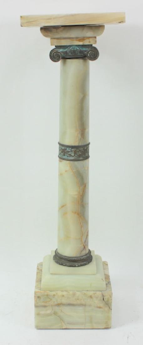 Antique Onyx & Bronze Mounted Pedestal (1 of 3)