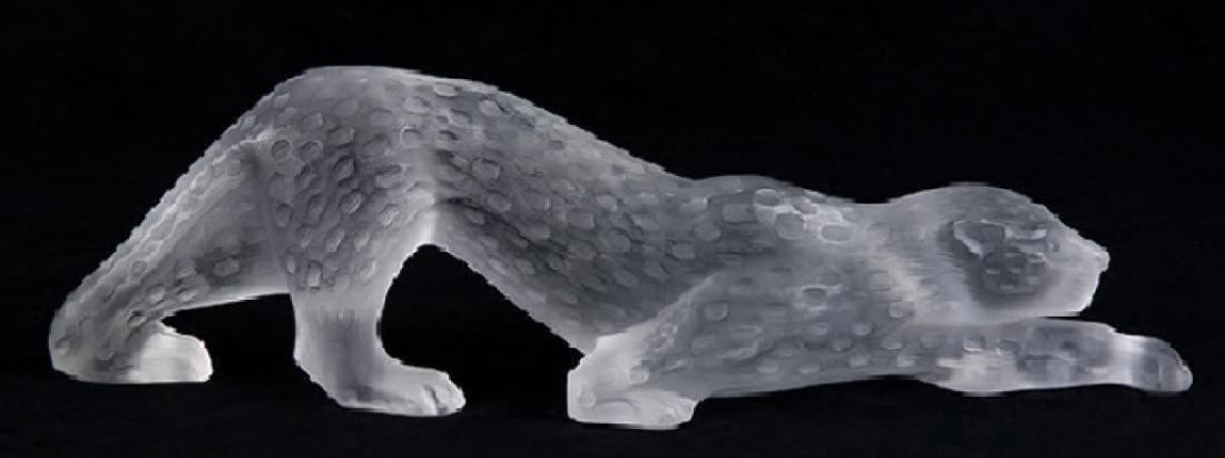 Large, Lalique Zeila Panther Clear Frosted: Large, Lalique Zeila Panther Clear Frosted Figure. Good condition. Signed. Measures 14 inches long. Total weight 5.5lbs