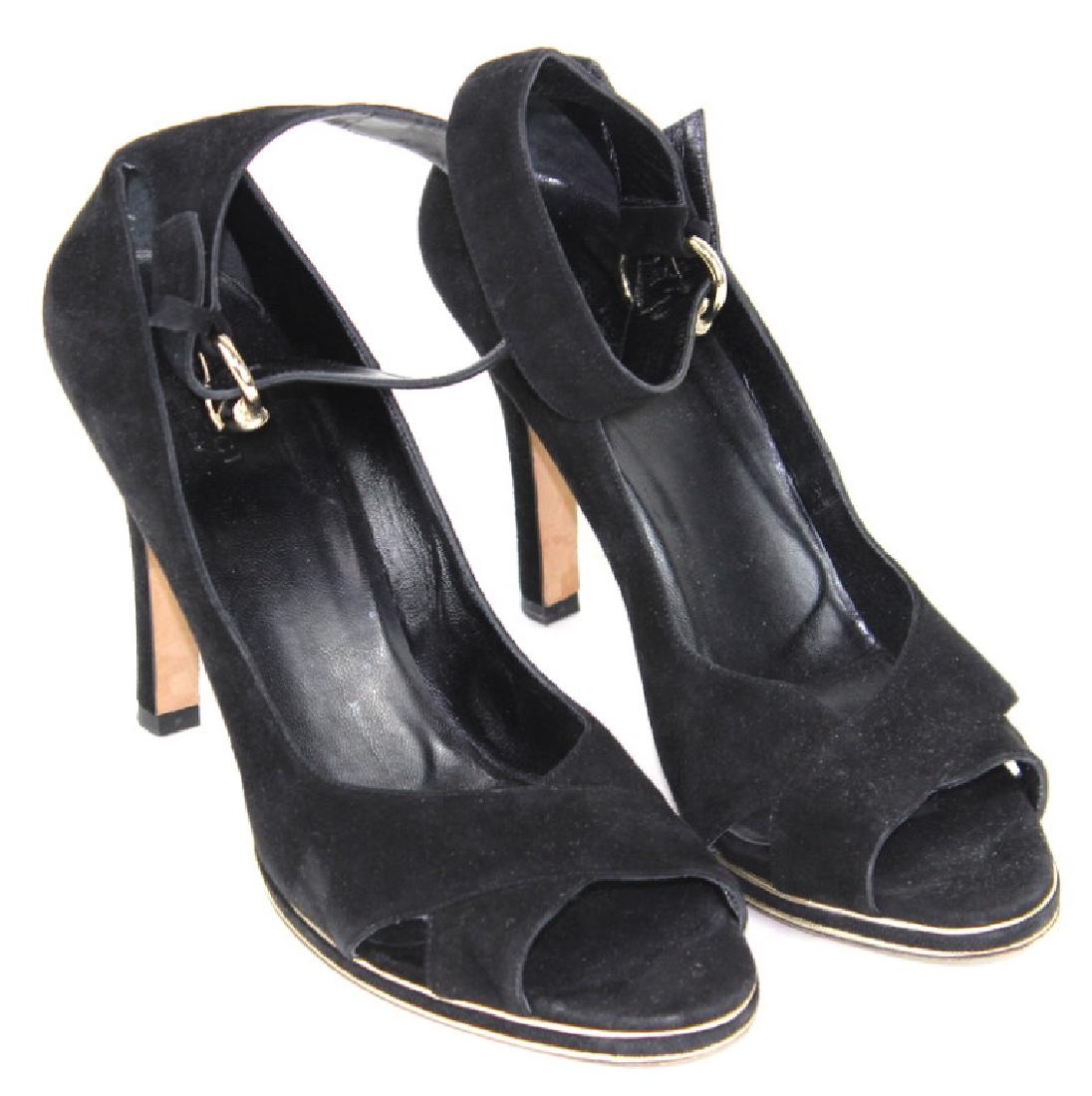 Gucci Black Suede Heels, Size 10 1/2 (1 of 3)