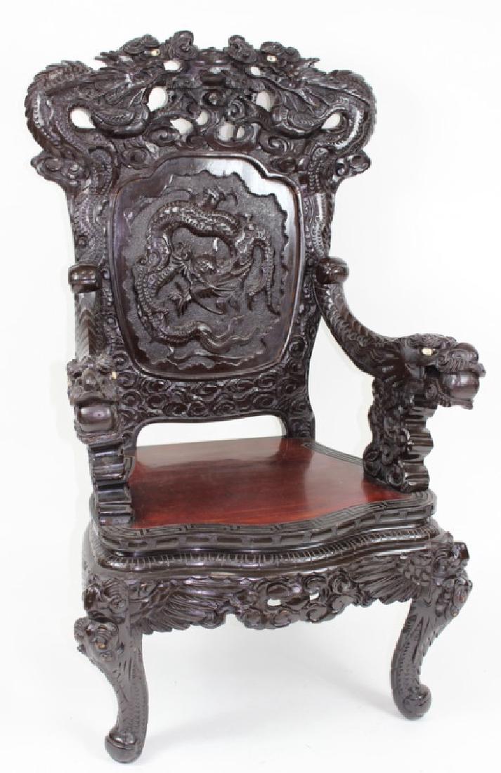 Large, Japanese, Dragon, Emperor Chair. (1 of 5)