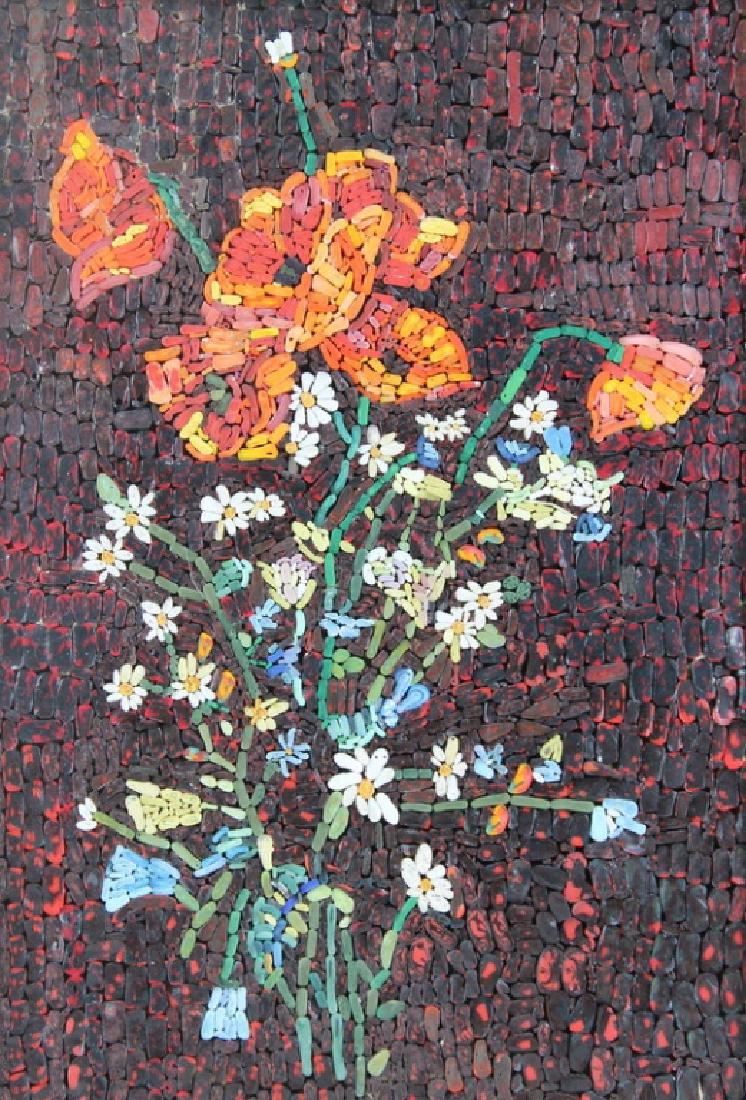 ITALIAN, MOSAIC, MULTI-COLOR STONE & GLASS PLAQUE (1 of 3)