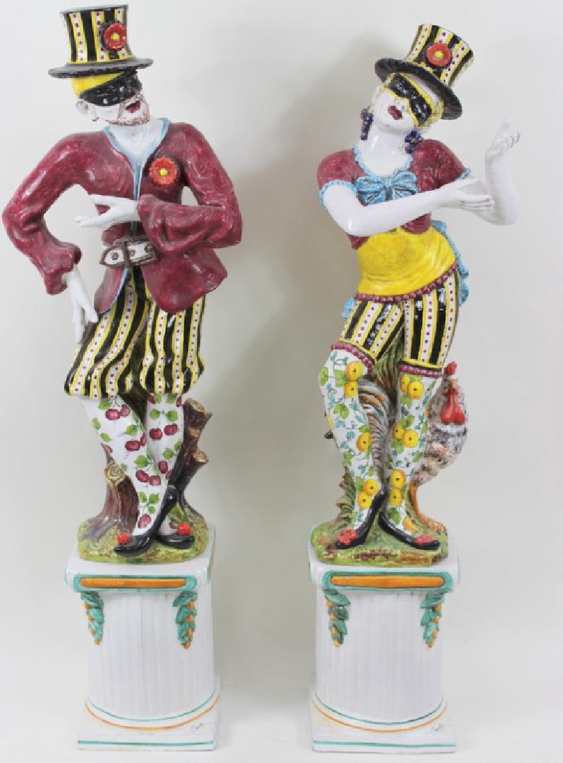 20TH CENTURY PALATIAL MAJOLICA HARLEQUINS (1 of 6)