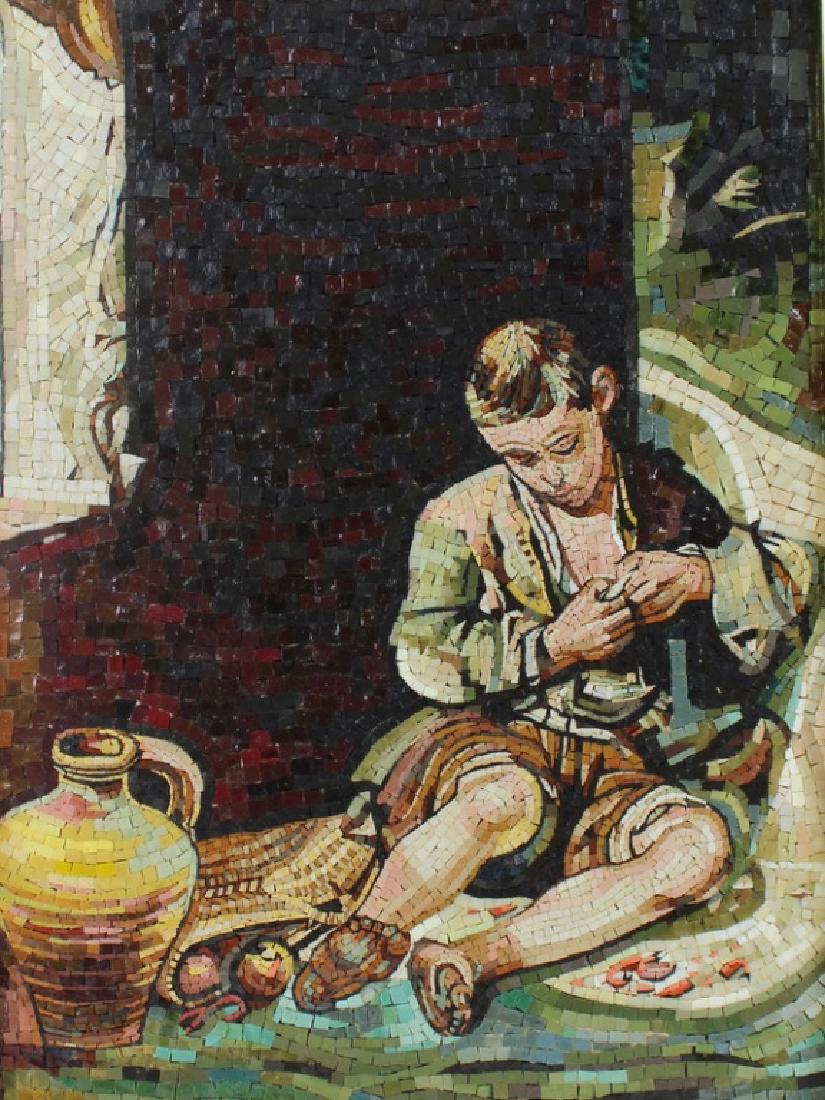 ITALIAN, MOSAIC, MULTI-COLOR STONE & GLASS PLAQUE (1 of 3)