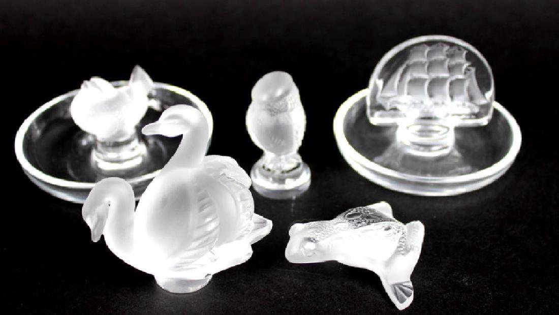 5) FIVE, LALIQUE FRANCE PIECES, SIGNED (1 of 3)