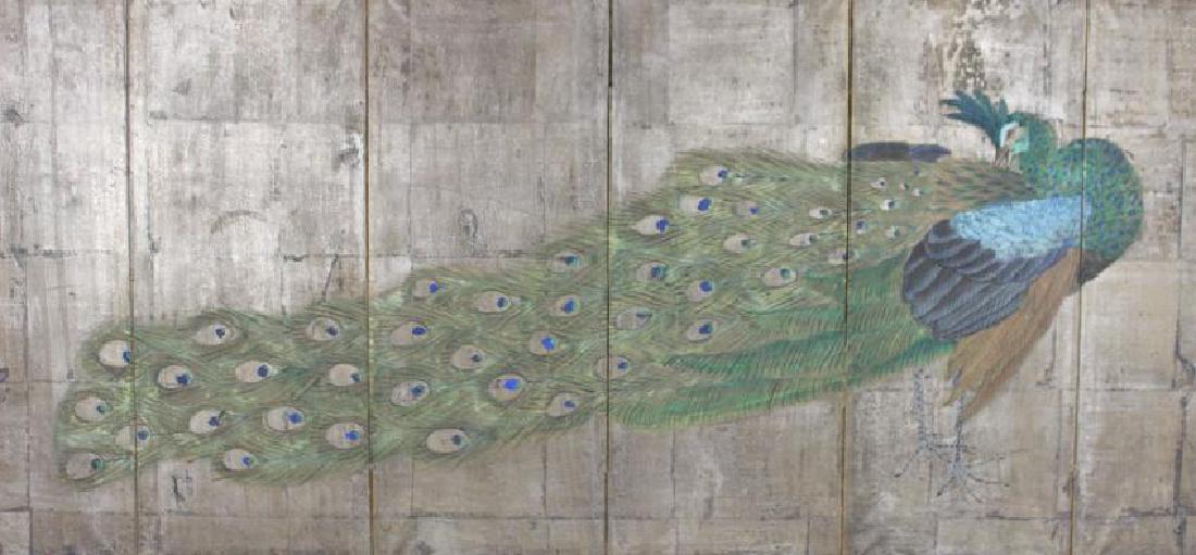 CHINESE, HAND PAINTED, PEACOCK PAINTING (1 of 2)