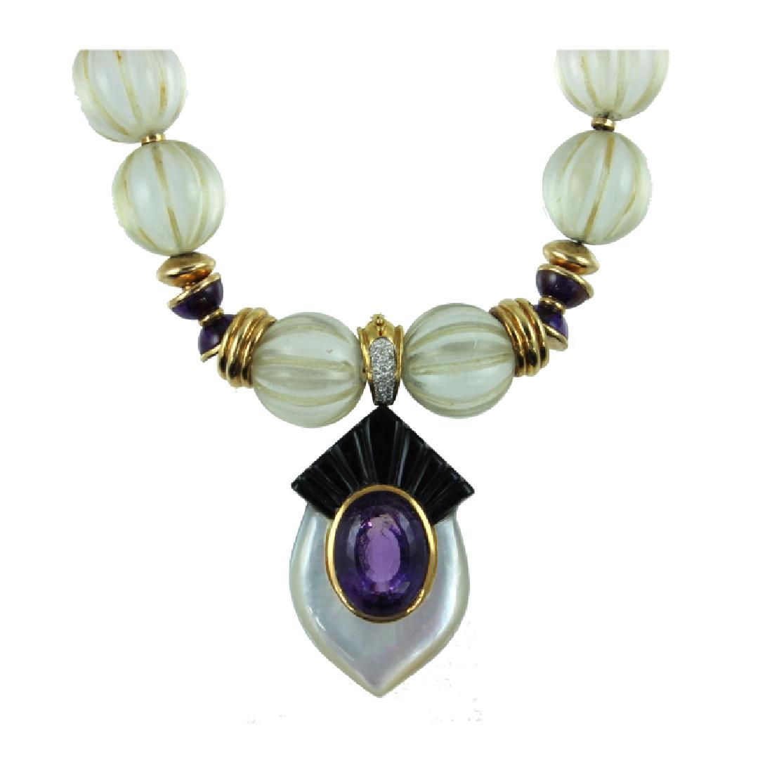 VERY FINE AMETHYST & ROCK CRYSTAL NECKLACE (1 of 3)