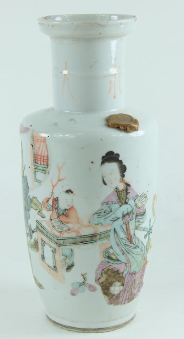 ANTIQUE CHINESE HAND PAINTED VASE (1 of 5)