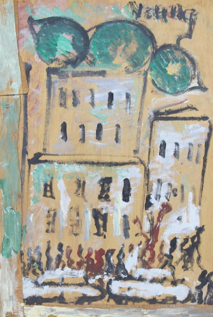 PURVIS YOUNG (AMERICAN 1943-2010): PURVIS YOUNG (AMERICAN 1943-2010) oil on wood.Signed upper right. Measures 26 inches high x 17 1/2 inches wide.