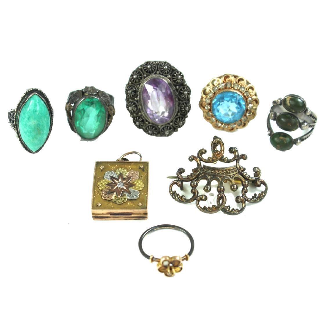 LOT OF STERLING SILVER JEWELRY, 9 PCS, 42.9 GRAMS (1 of 1)