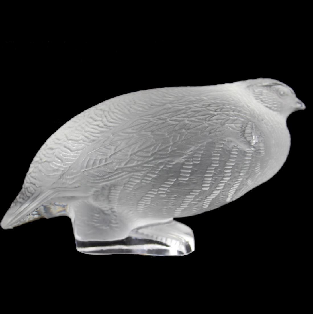 LALIQUE CRYSTAL QUAIL FIGURINE, SIGNED (1 of 1)