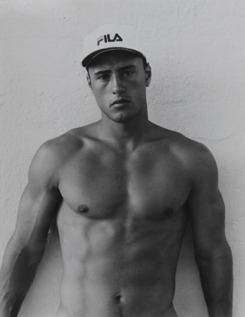 BRUCE WEBER (AMERICAN, B. 1946) PHOTOGRAPHY: BRUCE WEBER (AMERICAN, B. 1946) PHOTOGRAPHY. Nude Male. Bruce Weber Photograph, signed by the artist. Representing Richard Lima. Measures 9 inches high x 7 1/2 inches wide + 1 5/8 inches.
