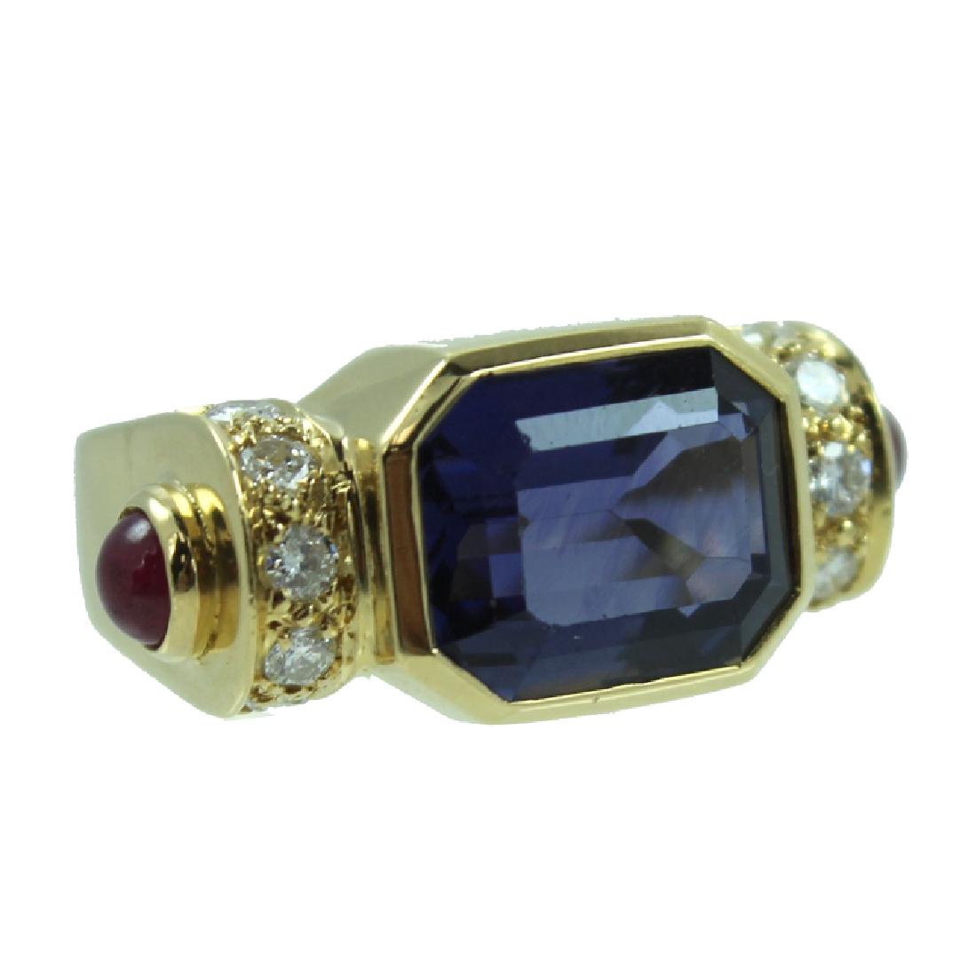 ESTATE LOLITE RUBY & DIAMOND RING (1 of 4)