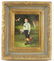 ANTIQUE OIL PAINTING, BOY IN GARDEN, SIGNED - 2