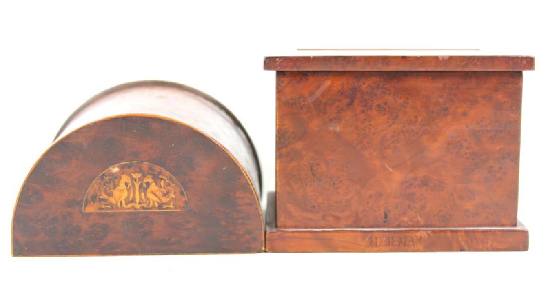 PAIR, ANTIQUE BURLWOOD BOXES (1 of 2)