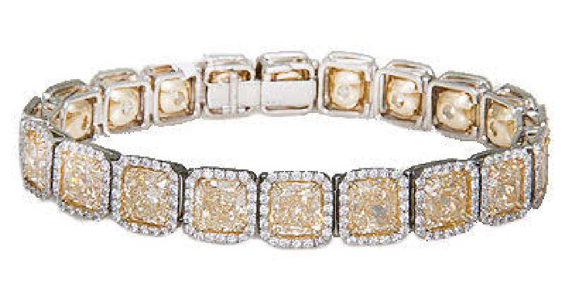 PLATINUM 13.98 CARAT FANCY YELLOW BRACELET (1 of 3)